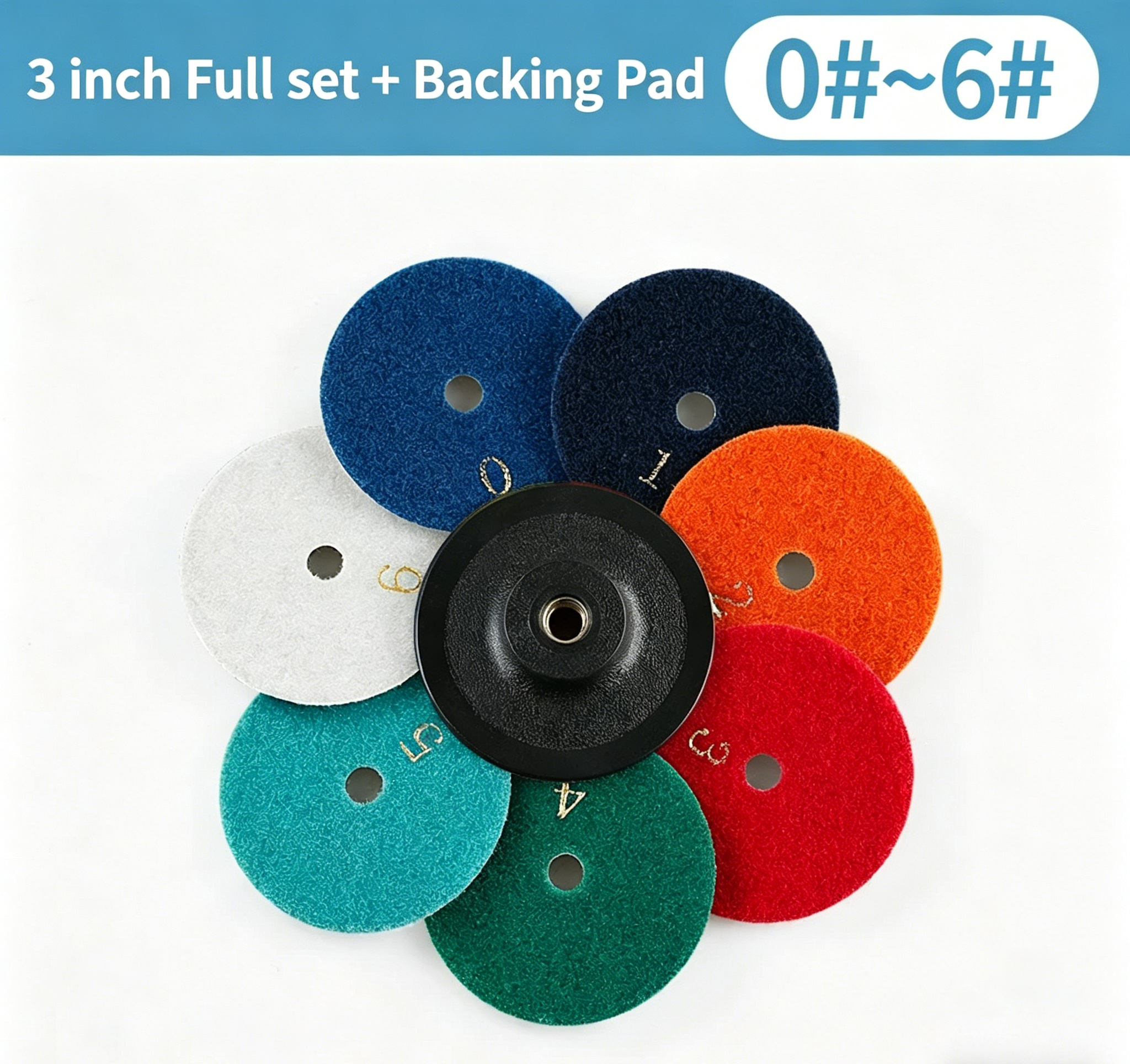 7-Step Dry Diamond Polishing Pads for Stone