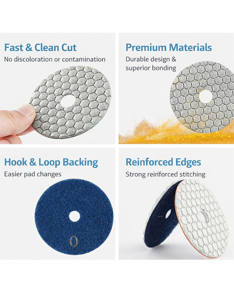 7-Step Dry Diamond Polishing Pads for Stone