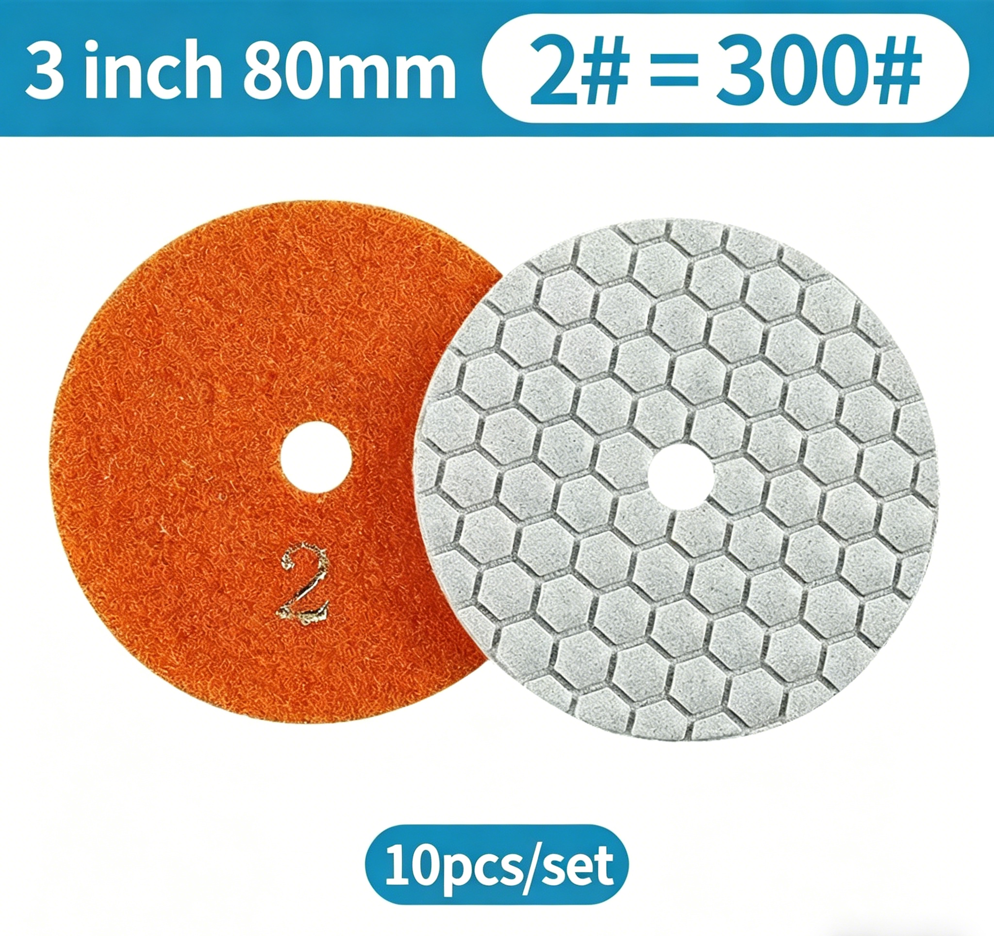 7-Step Dry Diamond Polishing Pads for Stone