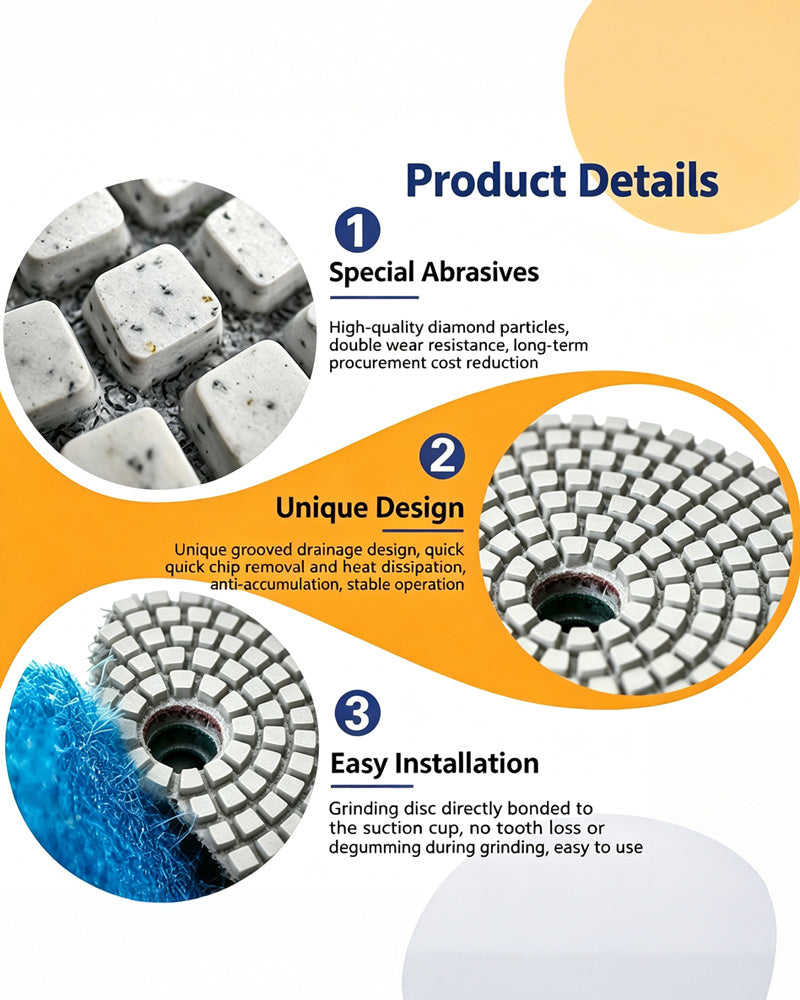 4 Inch Wet Polishing Pads for Marble & Stone