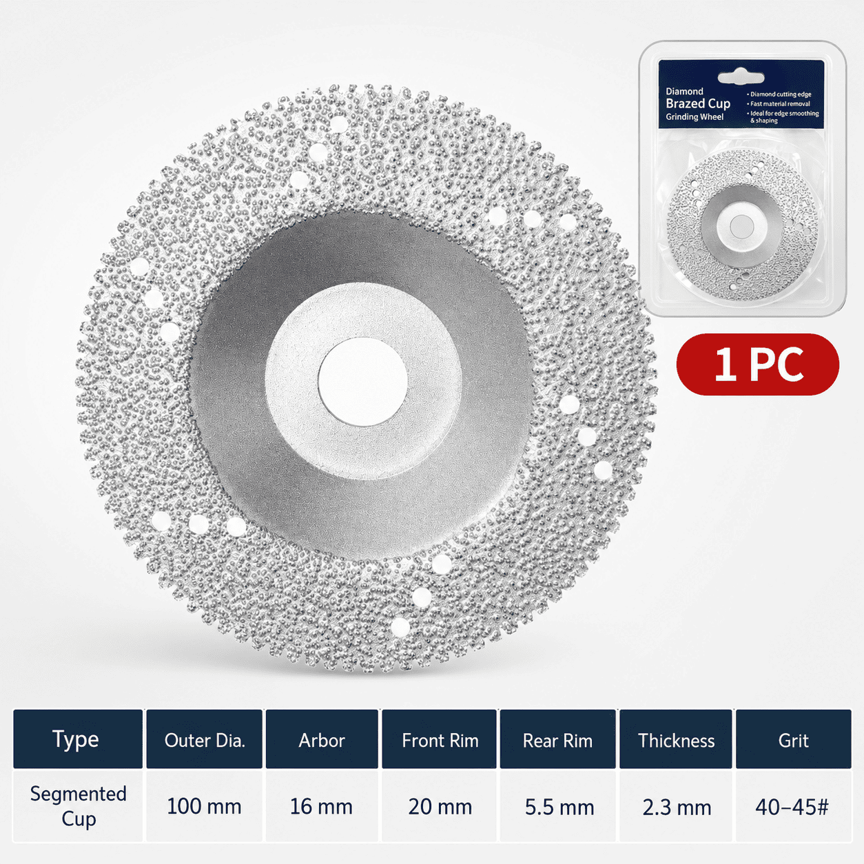 Brazed Diamond Grinding Cup Wheel for Stone Fabrication