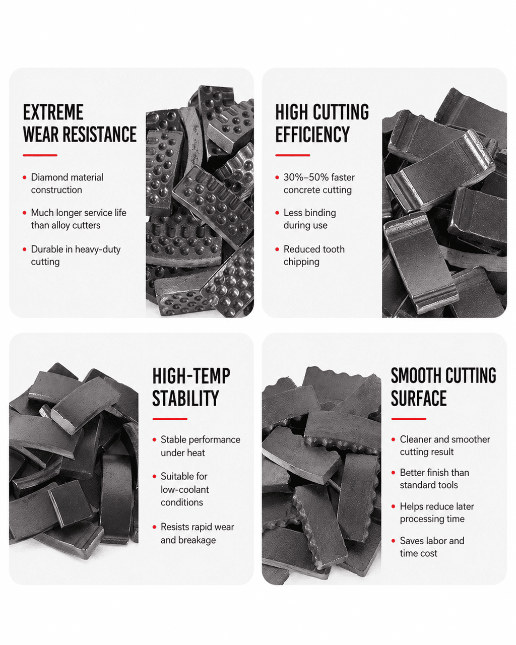 Turbo Diamond Drill Segments for Core Bits